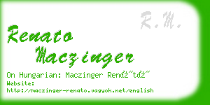 renato maczinger business card